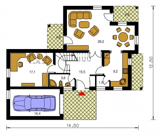 Mirror image | Floor plan of ground floor - PREMIER 96